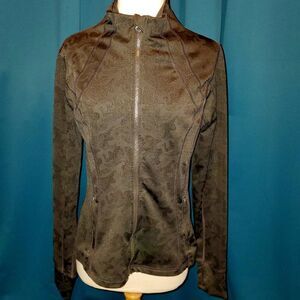 Army Green ghost Camo Zip front Yoga Coat – Large